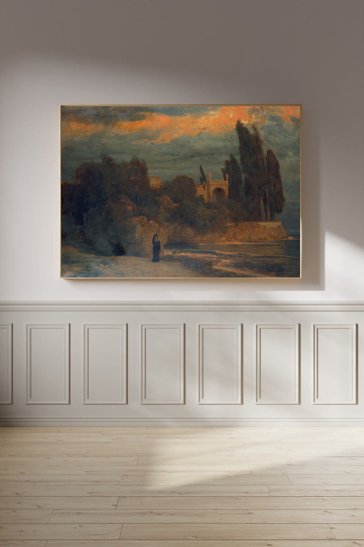 Arnold Böcklin — Villa by the Sea (Orange Clouds) | Symbolist Art Print