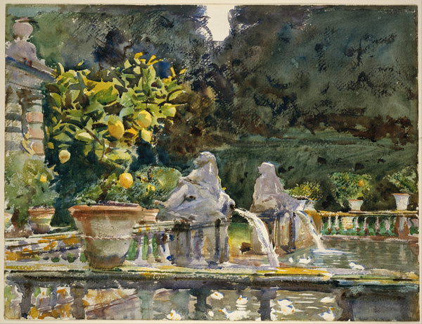 John Singer Sargent — Villa di Marlia, Lucca: A Fountain | Fine Art Print