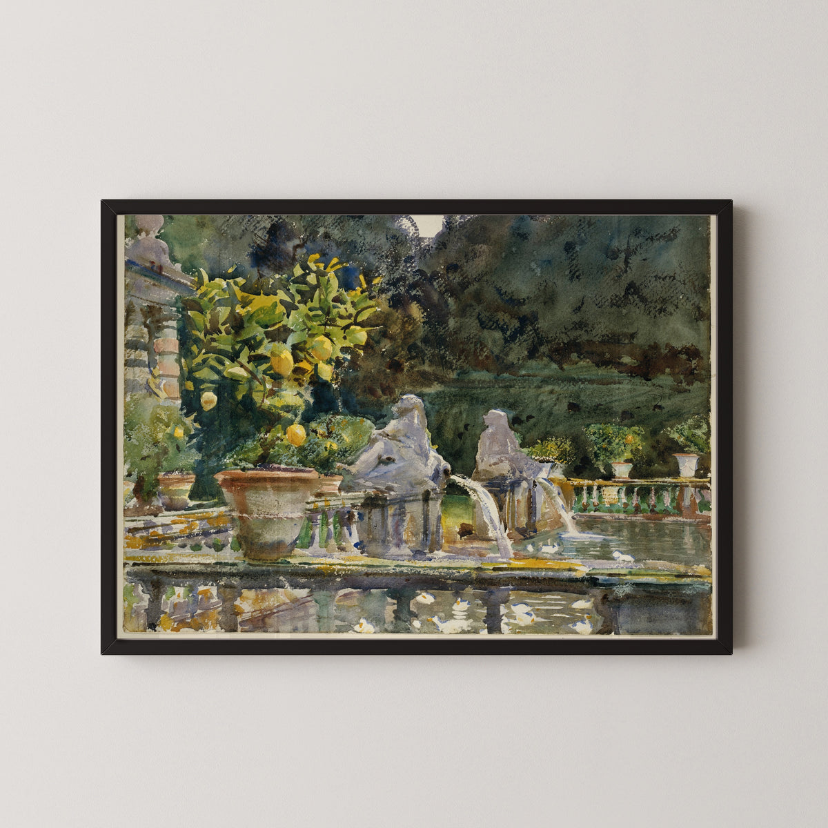 John Singer Sargent — Villa di Marlia, Lucca: A Fountain | Fine Art Print