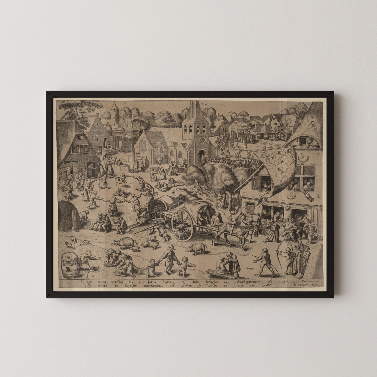 Pieter Bruegel the Elder — Village Fair at Hoboken | Engraving Print