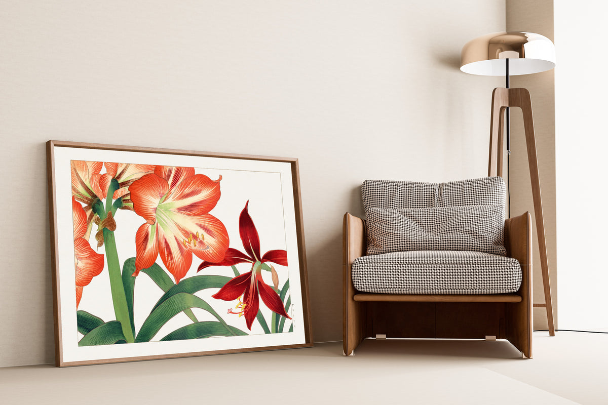 Tanigami Kōnan — Vintage amaryllis flower | Japanese Botanical Woodblock Print