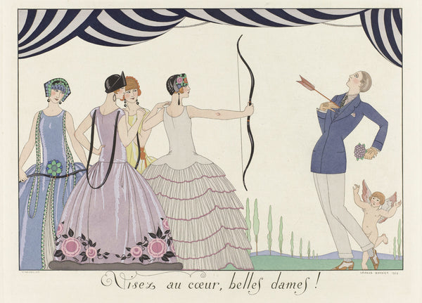 George Barbier — Visez au cœur, belles dames! | Art Deco Fashion Print