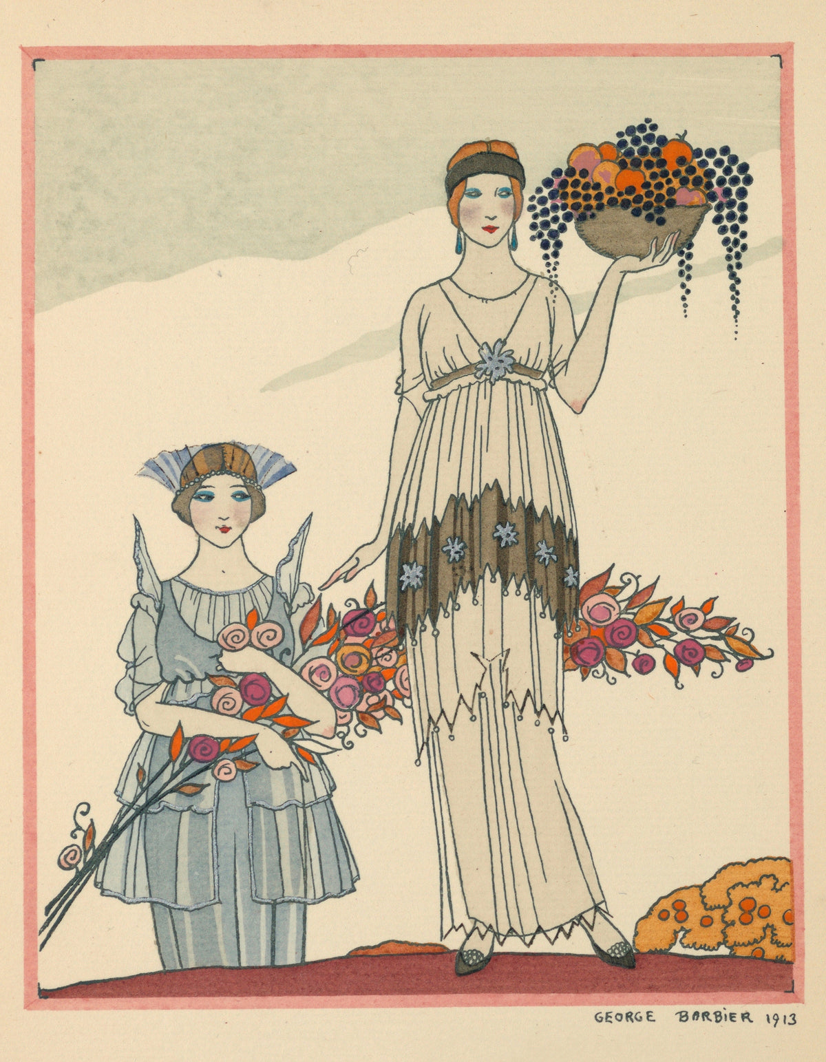 George Barbier — Voici des fleurs, des fruits, des feuilles et des branches… | Art Deco Fashion Print