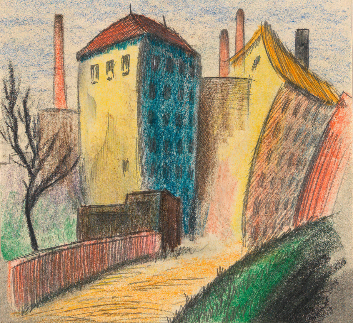 Karl Wiener — Vorstadt II (Suburb II) | Expressionist Art Print