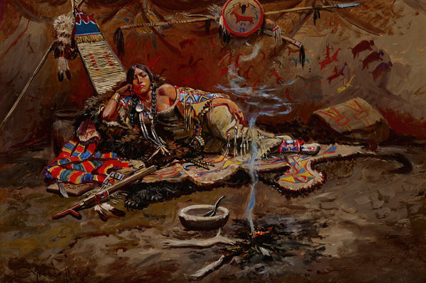 Charles M. Russell — Waiting and Mad | Western Art Print