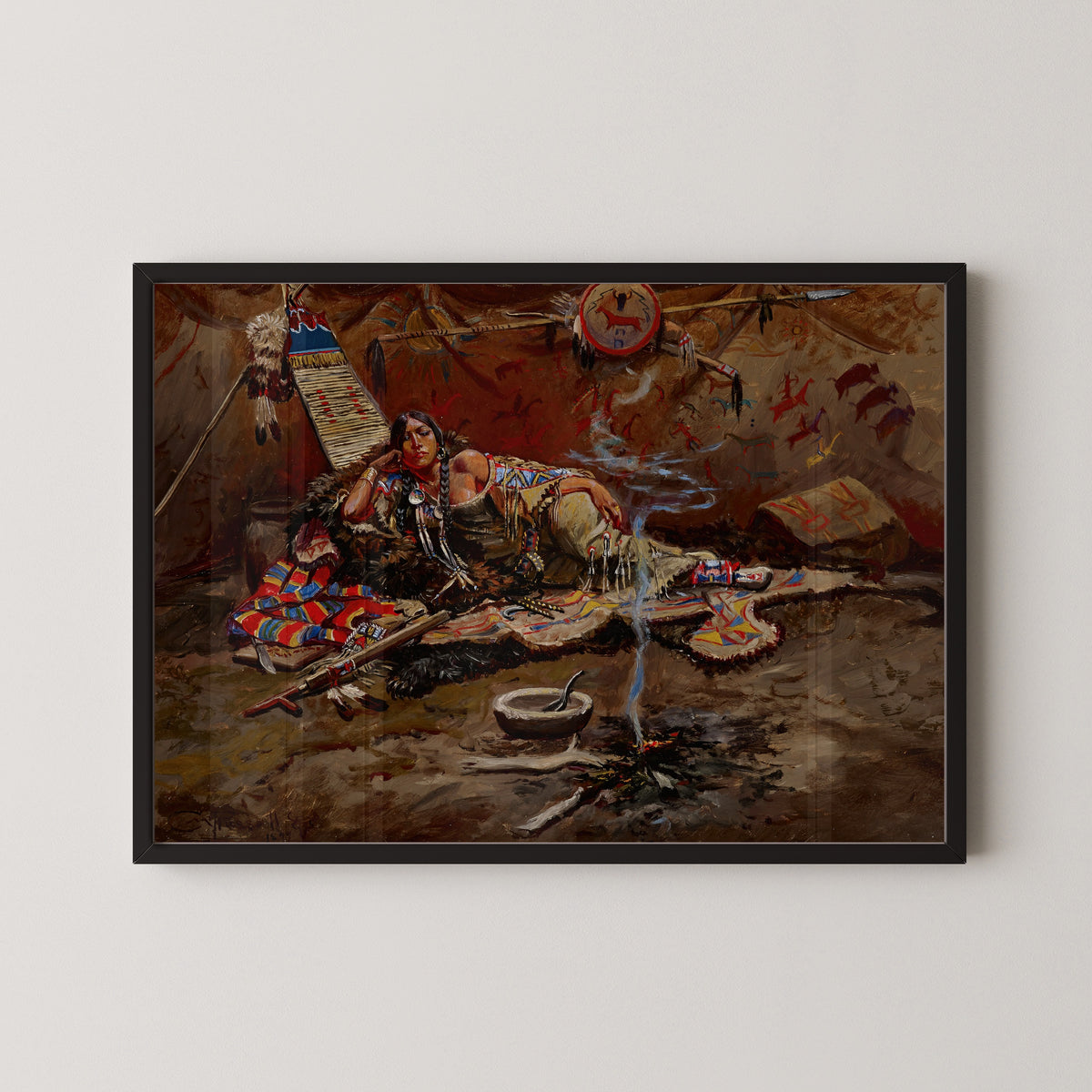 Charles M. Russell — Waiting and Mad | Western Art Print