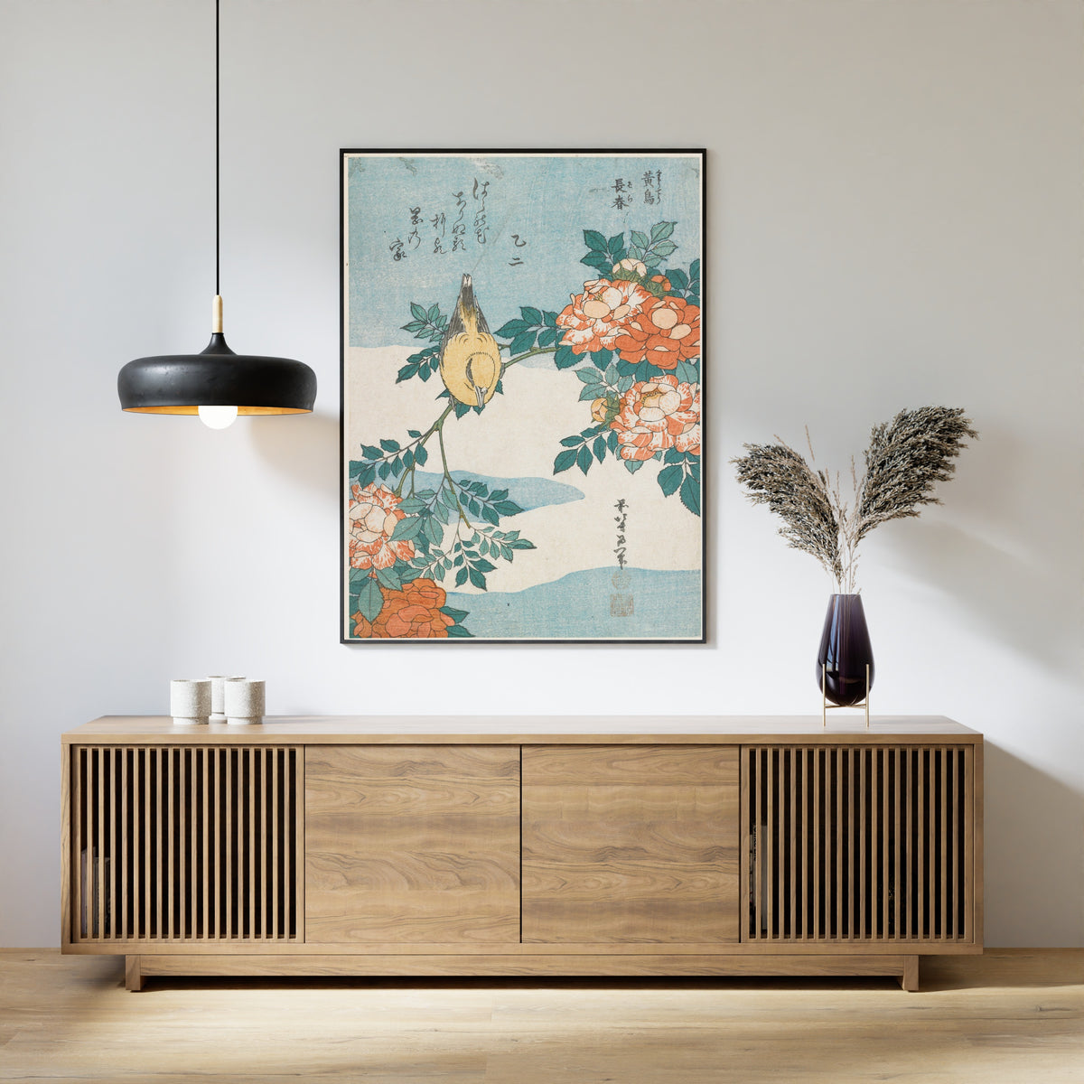 Katsushika Hokusai — Warbler and Roses | Japanese Woodblock Print (Ukiyo-e)