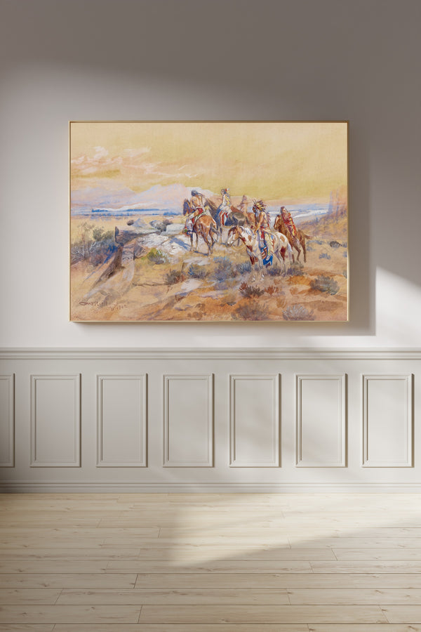 Charles M. Russell — Watching the Iron Horse | Western Art Print