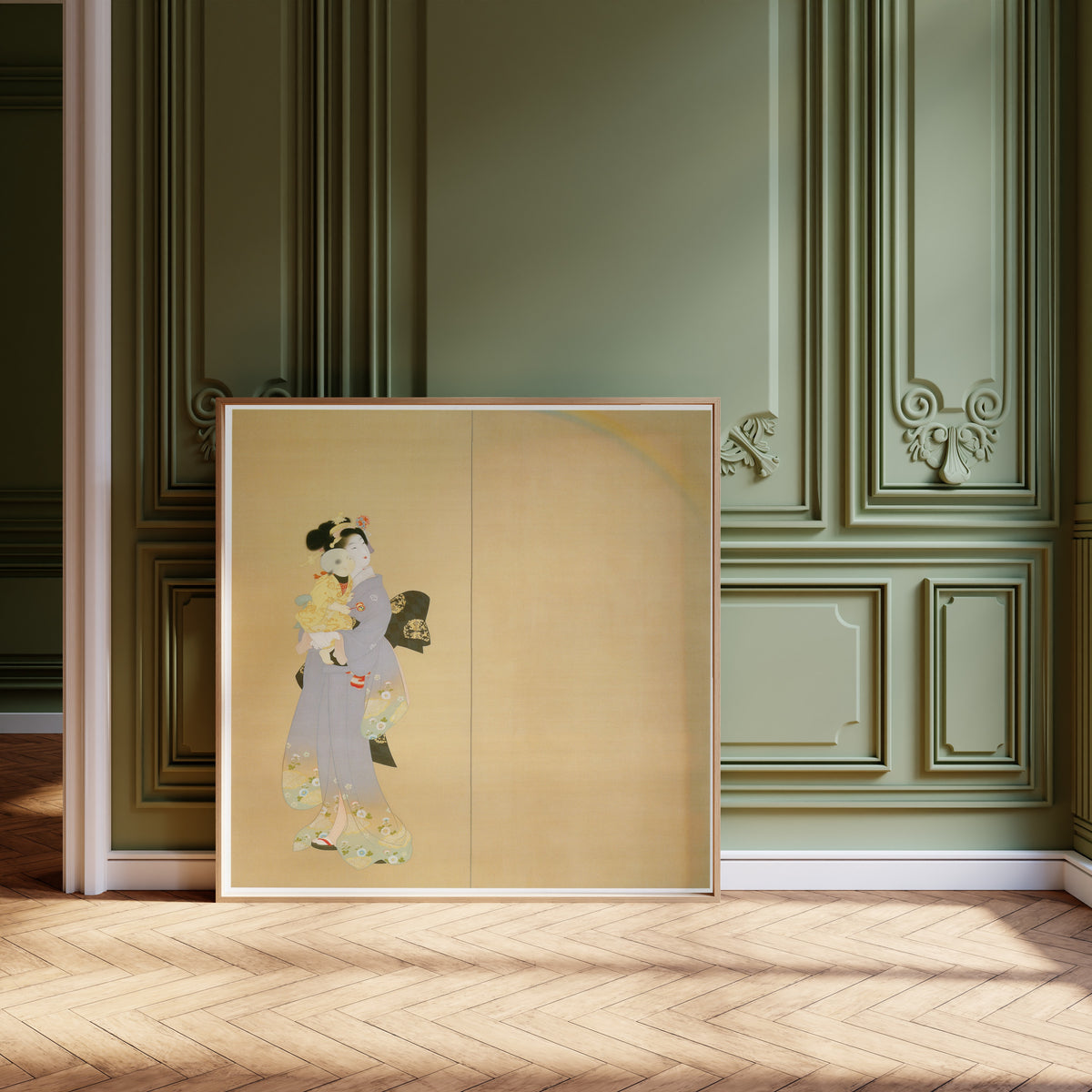 Uemura Shōen — Watching the Rainbow (right panel) | Fine Art Print