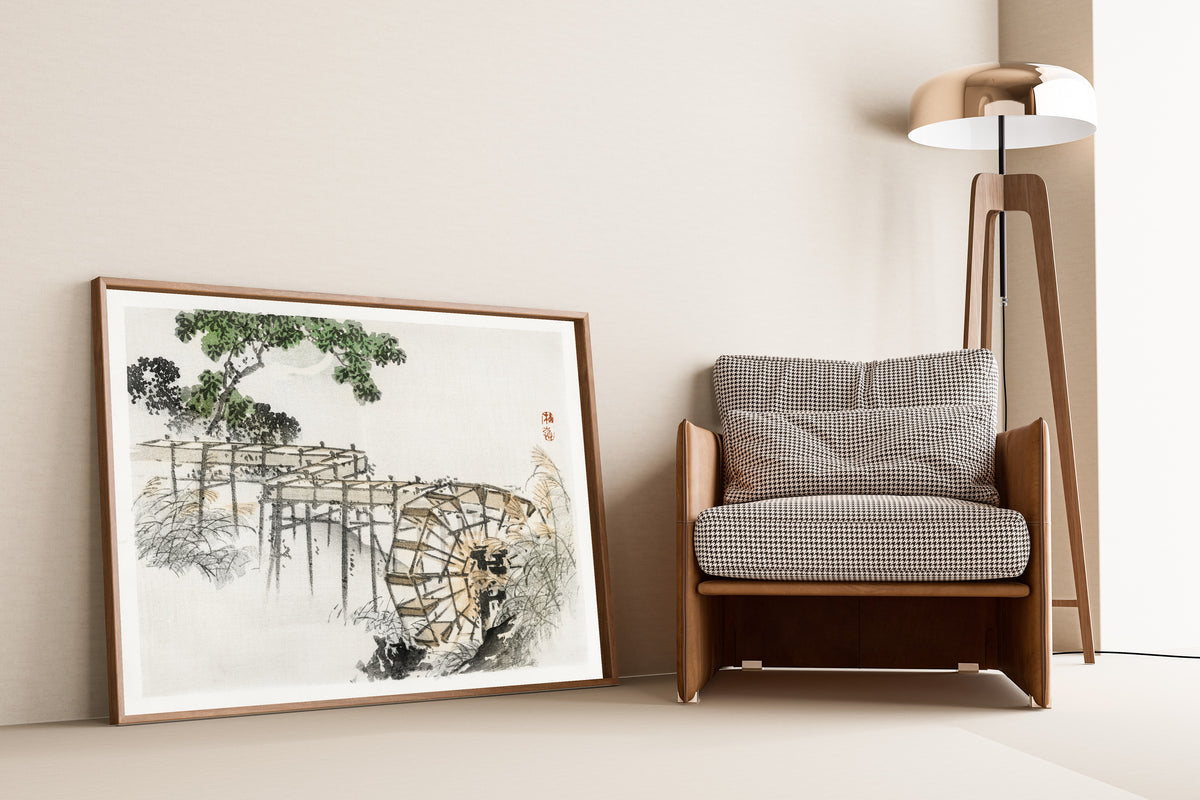 Kōno Bairei — Water wheel (Bairei Gakan) | Japanese Woodblock Print