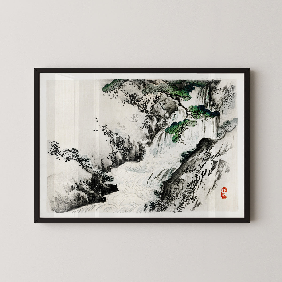 Kōno Bairei — Waterfall | Japanese Woodblock Print