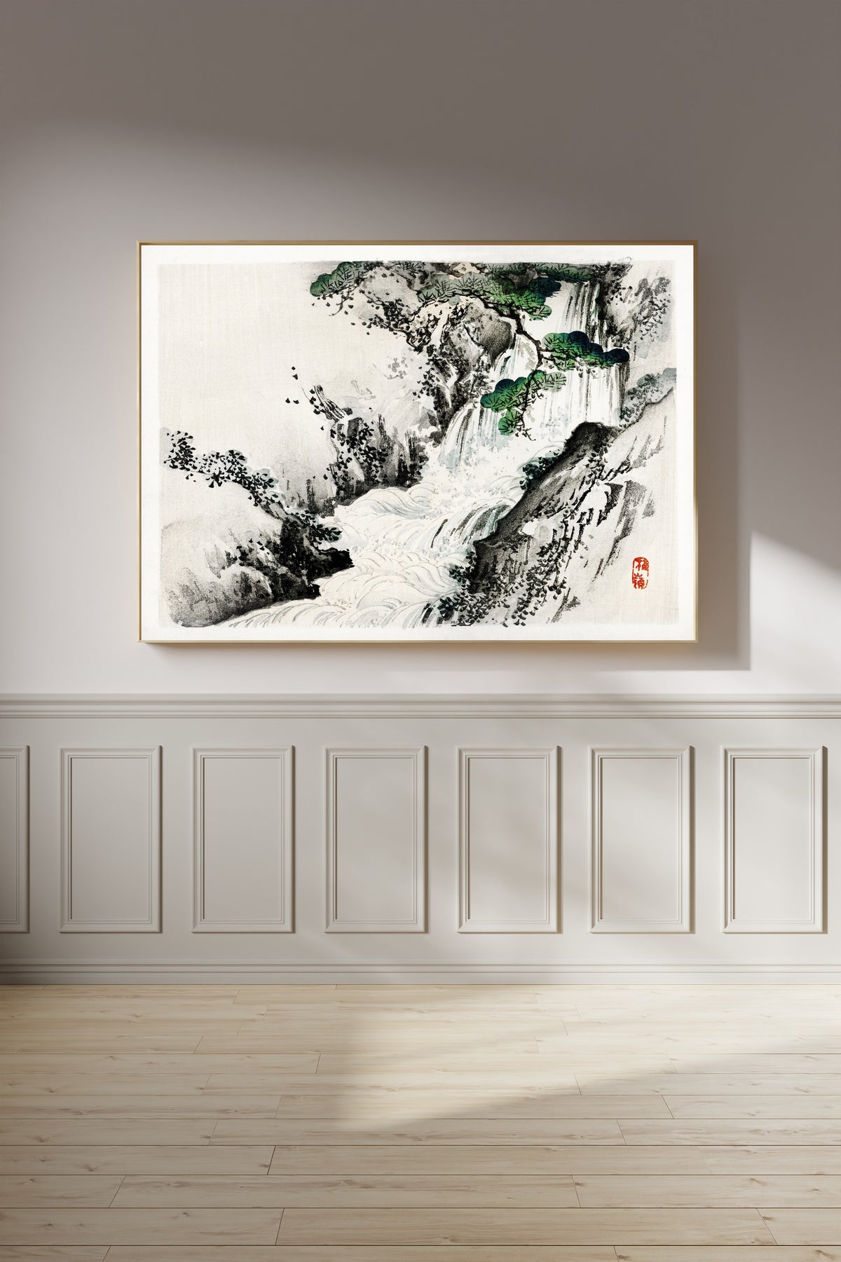 Kōno Bairei — Waterfall | Japanese Woodblock Print