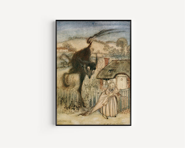 Arthur Rackham — ‘Well!’ She Chuckled, ‘I Am in Luck!’ | Fairy Tale Illustration Print
