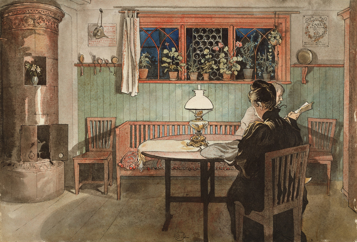 Carl Larsson — When the Children have Gone to Bed | Swedish Watercolour Print