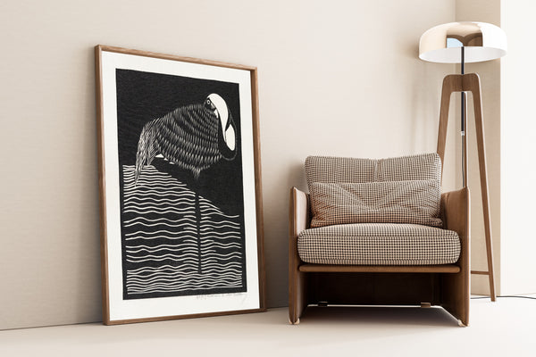 Samuel Jessurun de Mesquita — White-necked Crane | Woodcut Print