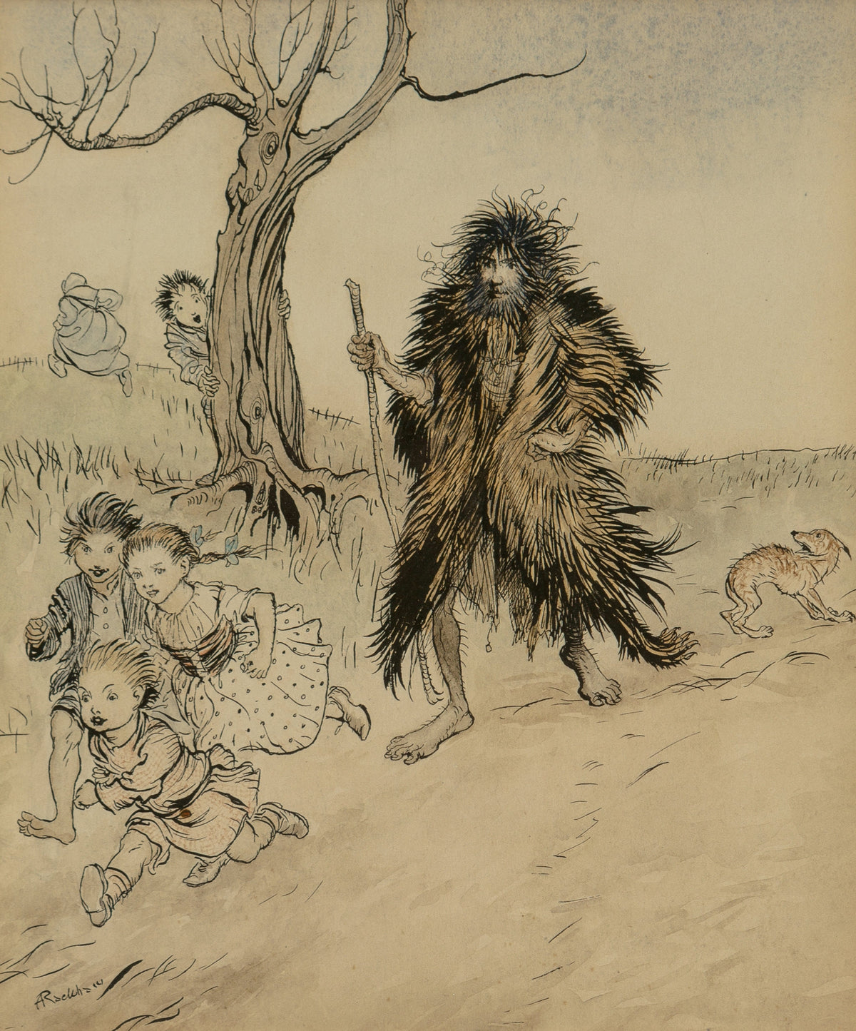 Arthur Rackham — Whoever Saw Him, Ran Away | Fairy Tale Illustration Print