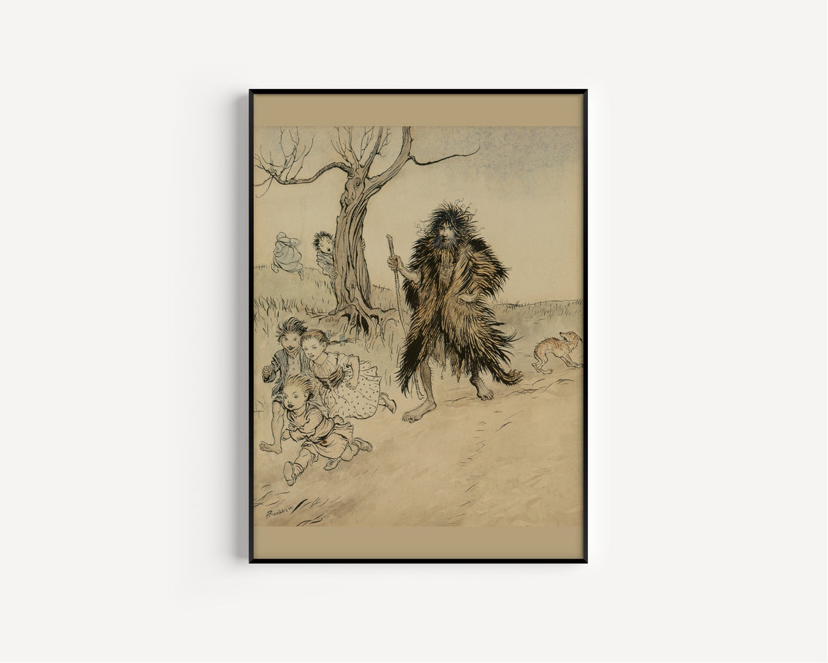 Arthur Rackham — Whoever Saw Him, Ran Away | Fairy Tale Illustration Print