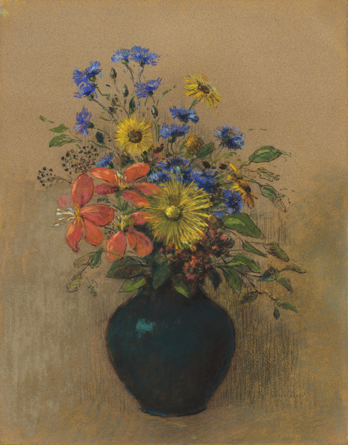 Odilon Redon — Wildflowers | Symbolist Art Print