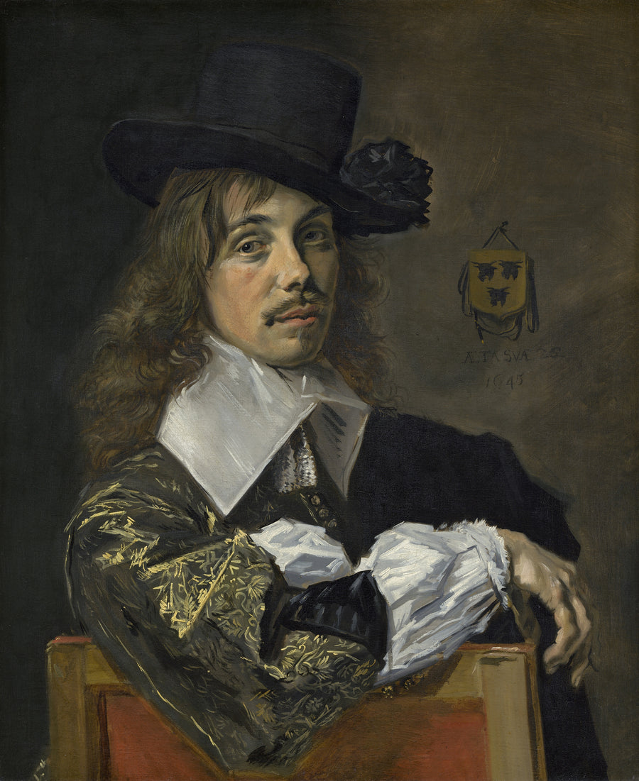 Frans Hals — Willem Coymans | Fine Art Print shown to scale on a wall above a sofa