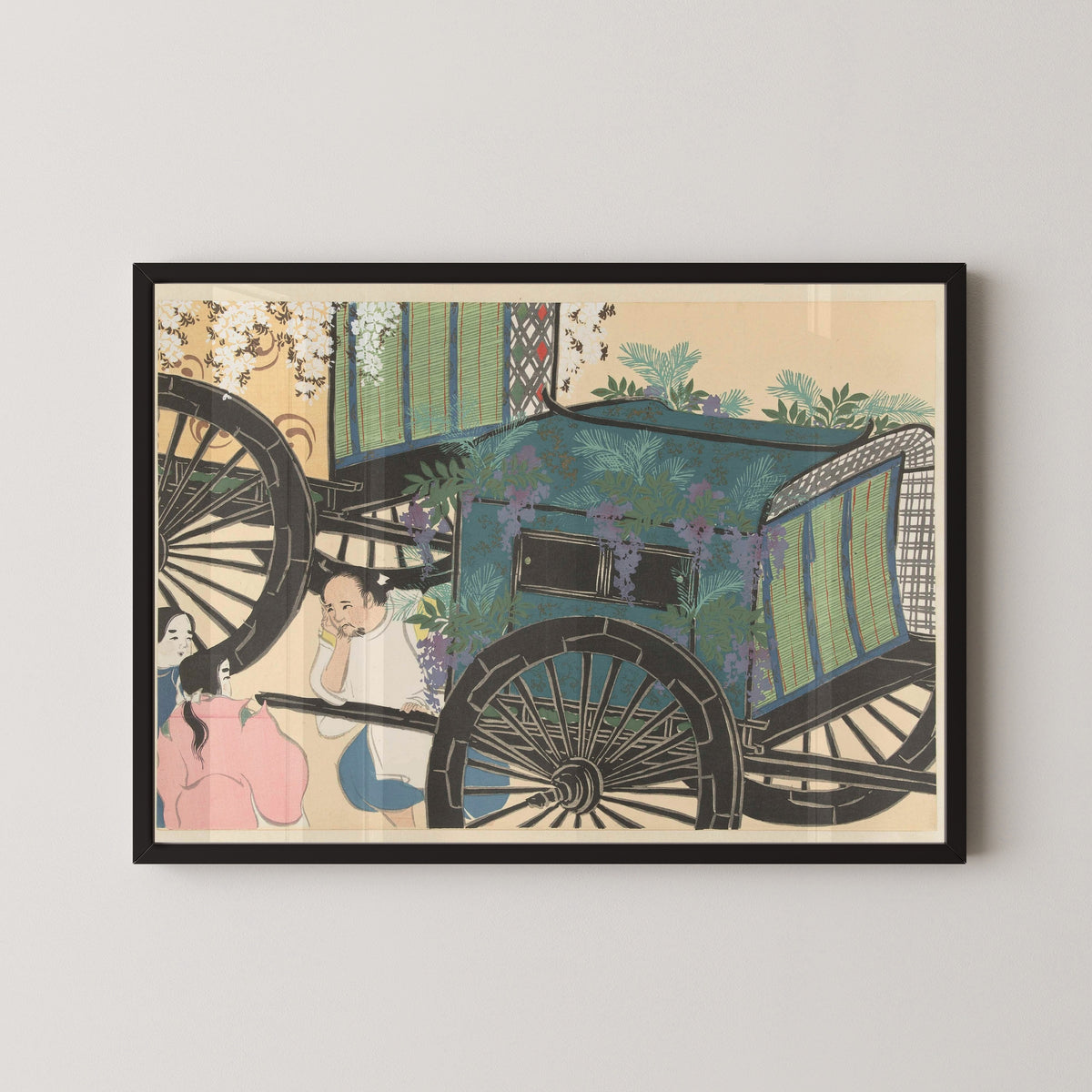 Kamisaka Sekka — Wisteria (ox cart) | Japanese Woodblock Print