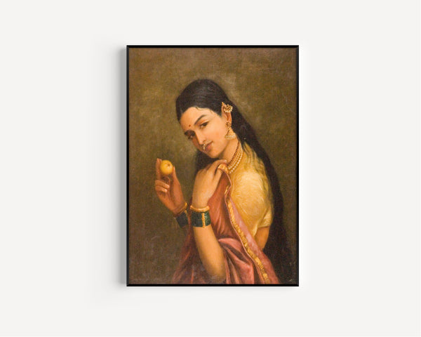 Raja Ravi Varma — Woman Holding a Fruit | Fine Art Print
