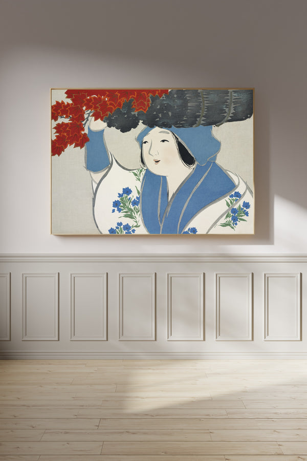 Kamisaka Sekka — Woman, from Momoyogusa | Japanese Woodblock Print