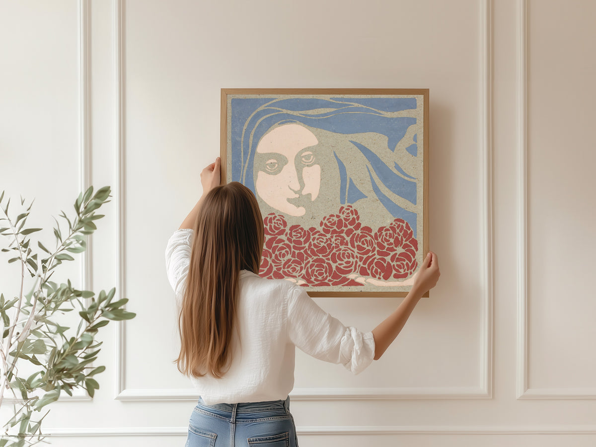 Koloman Moser — Woman's Head with Roses | Lithograph Print