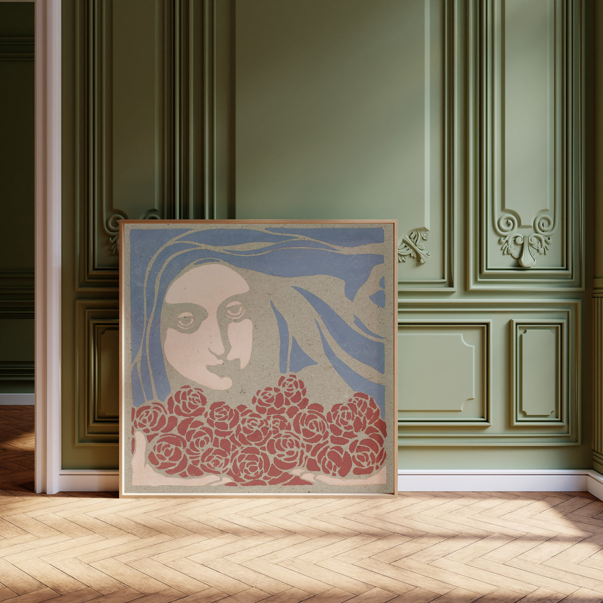 Koloman Moser — Woman's Head with Roses | Lithograph Print