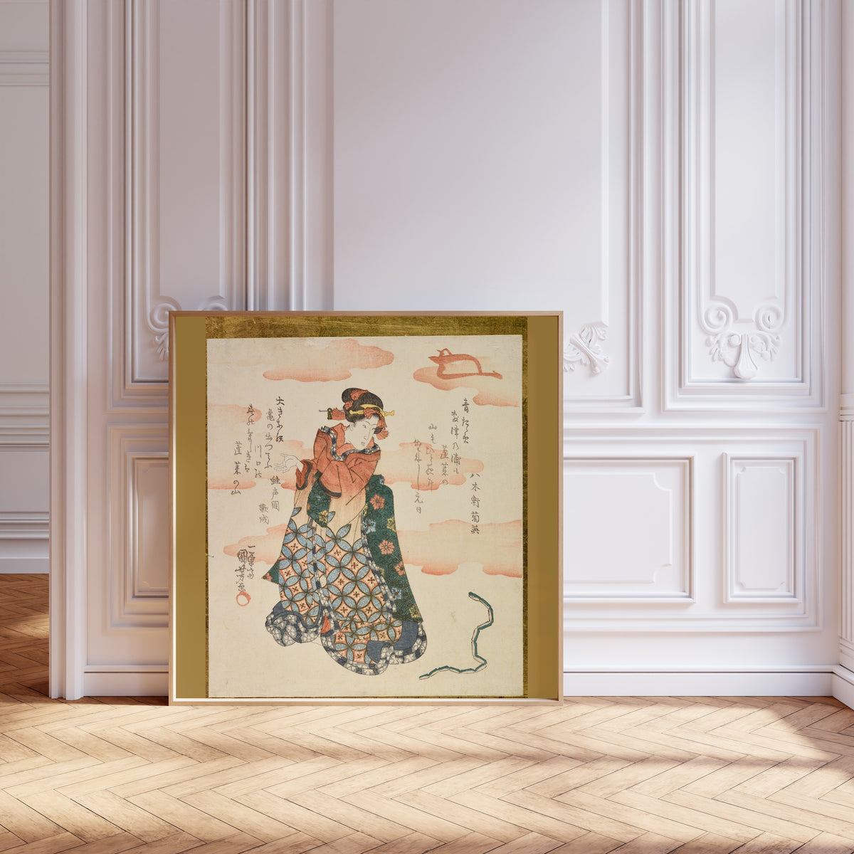 Utagawa Kuniyoshi — Woman and Toy Snake | Japanese Woodblock Print (Ukiyo-e)