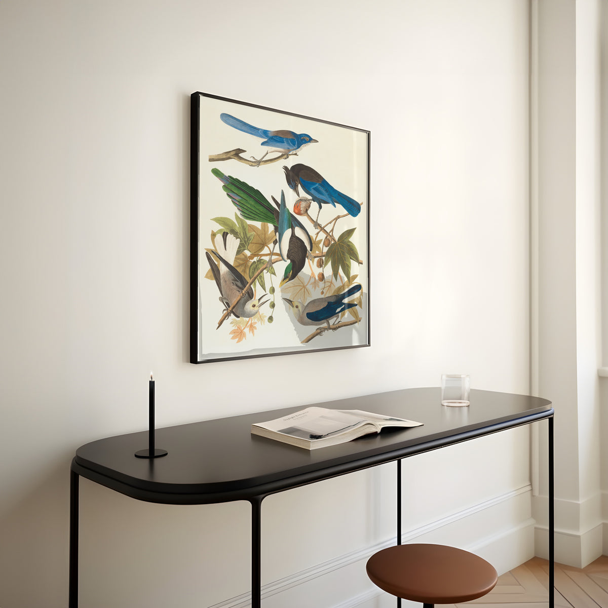 John James Audubon — Yellow-billed Magpie, Steller's Jay, Ultramarine Jay and Clark's Crow | Natural History Print