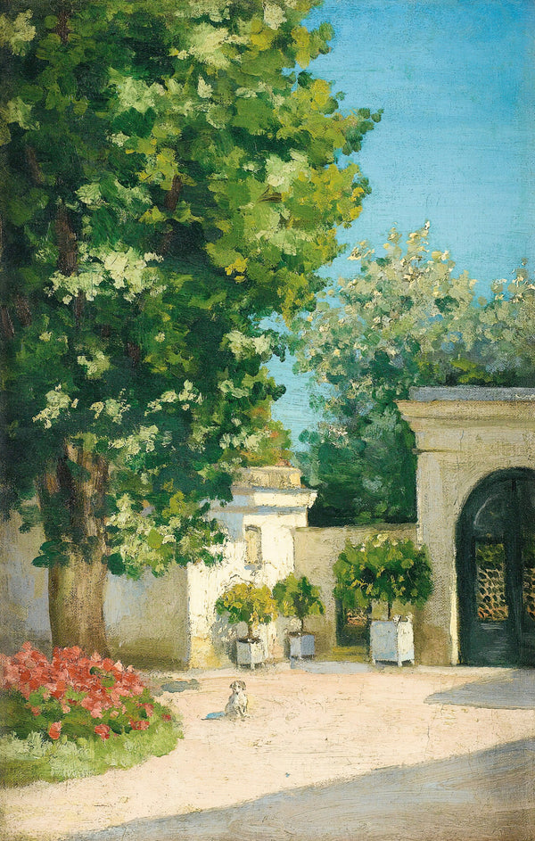 Gustave Caillebotte — Yerres. De l'exèdre, le porche de la demeure familiale | Fine Art Print