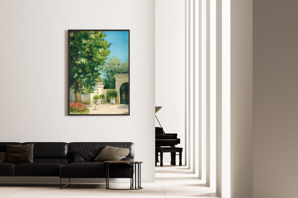 Gustave Caillebotte — Yerres. De l'exèdre, le porche de la demeure familiale | Fine Art Print