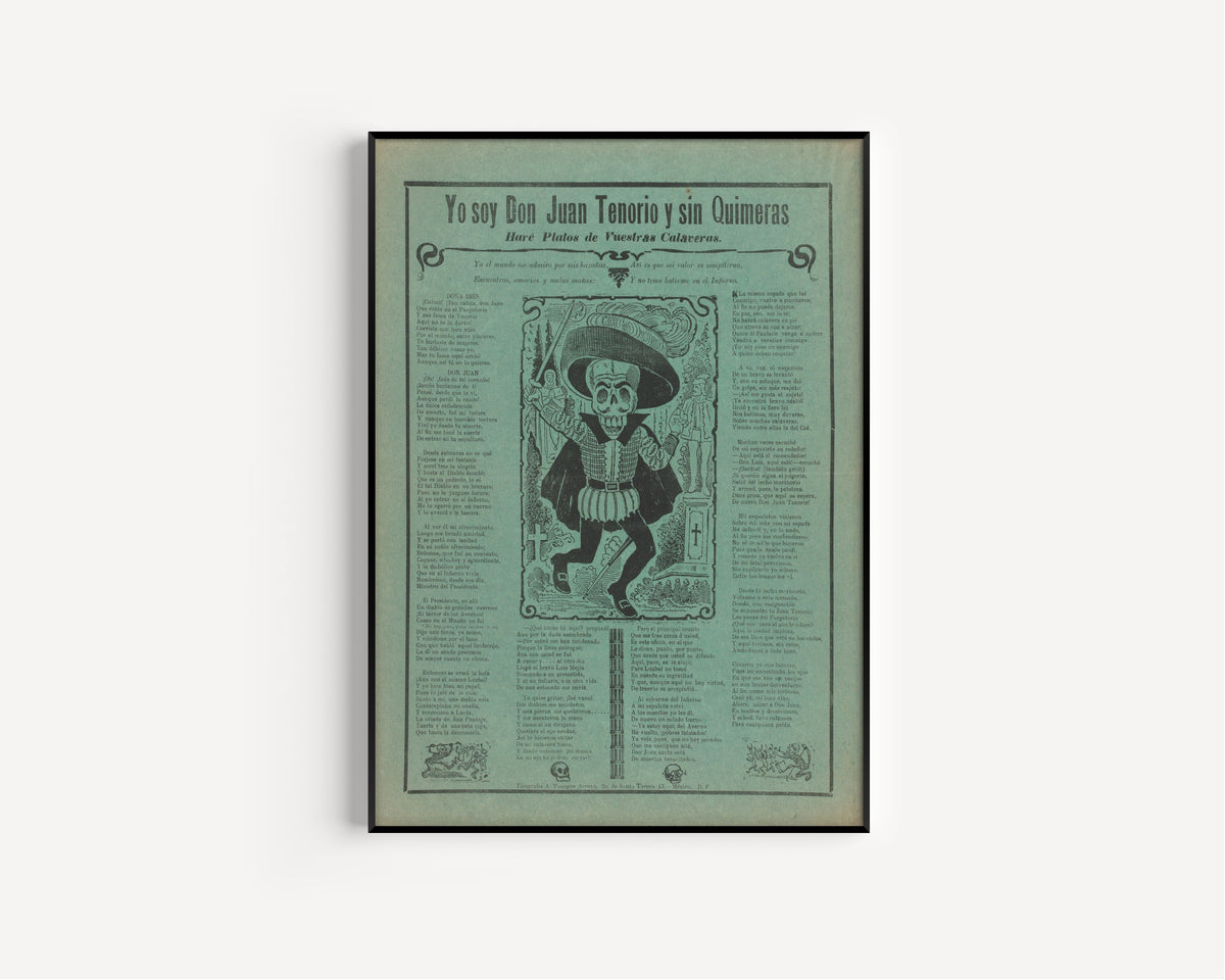 José Guadalupe Posada — Yo soy Don Juan Tenorio y sin quimeras | Relief Print