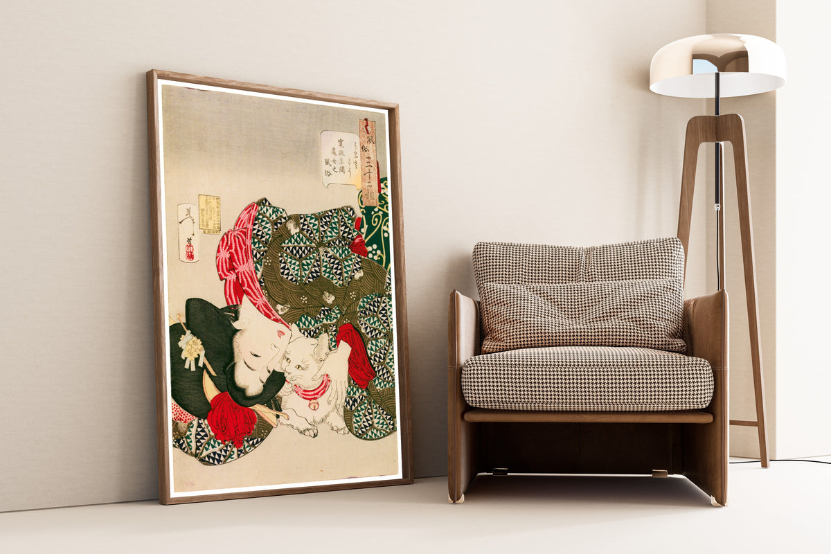 Tsukioka Yoshitoshi — Looks Noisy (Kansei-era maiden) | Japanese Woodblock Print (Ukiyo-e)