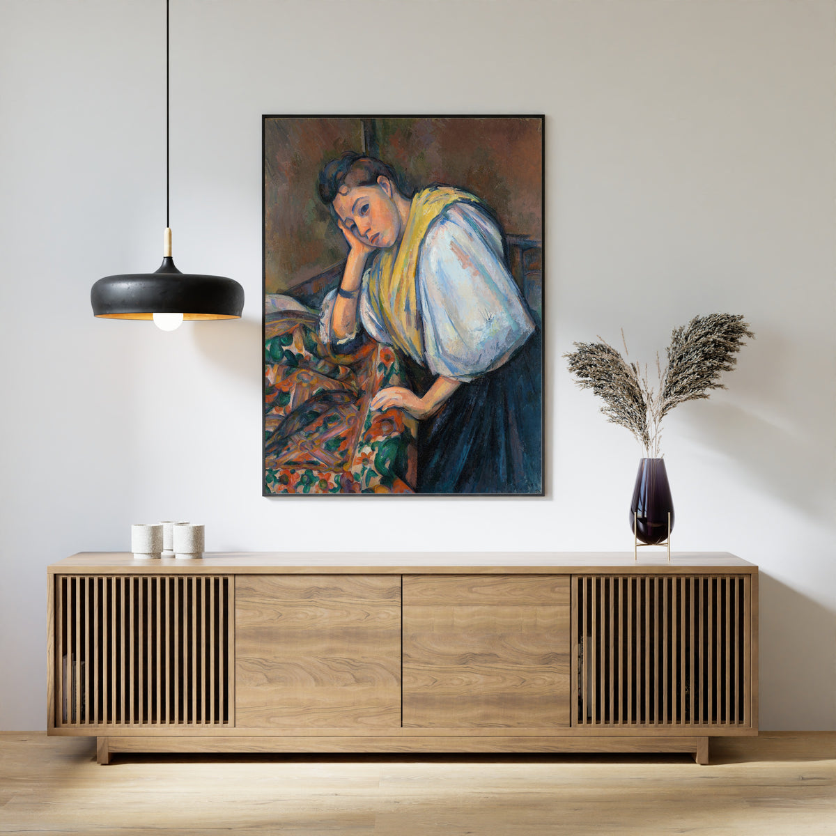 Paul Cezanne — Young Italian Woman at a Table | Fine Art Print