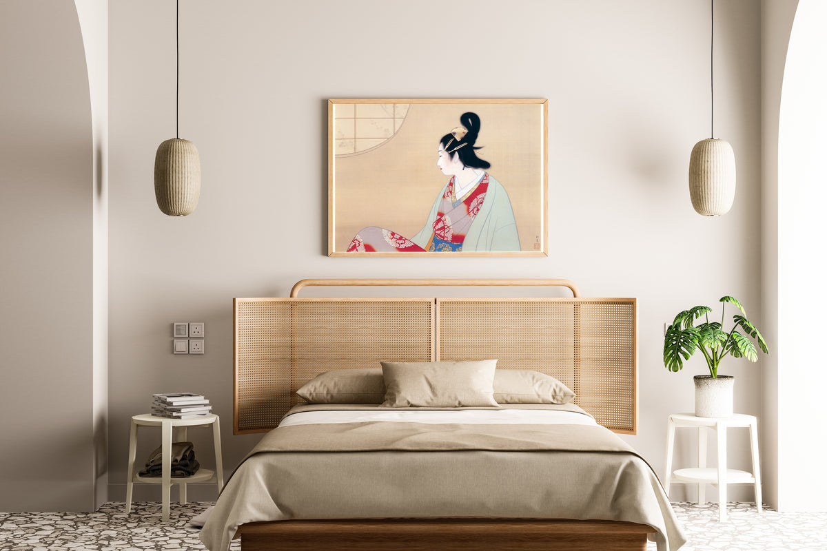Uemura Shōen — Young Lady by a Round Window | Fine Art Print