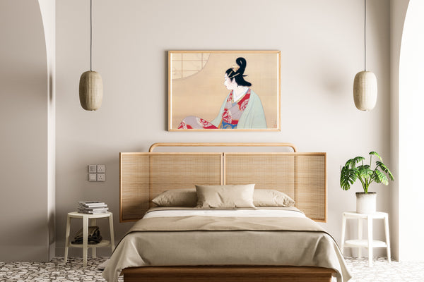 Uemura Shōen — Young Lady by a Round Window | Fine Art Print