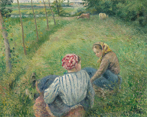 Camille Pissarro — Young Peasant Girls Resting in the Fields near Pontoise | Fine Art Print