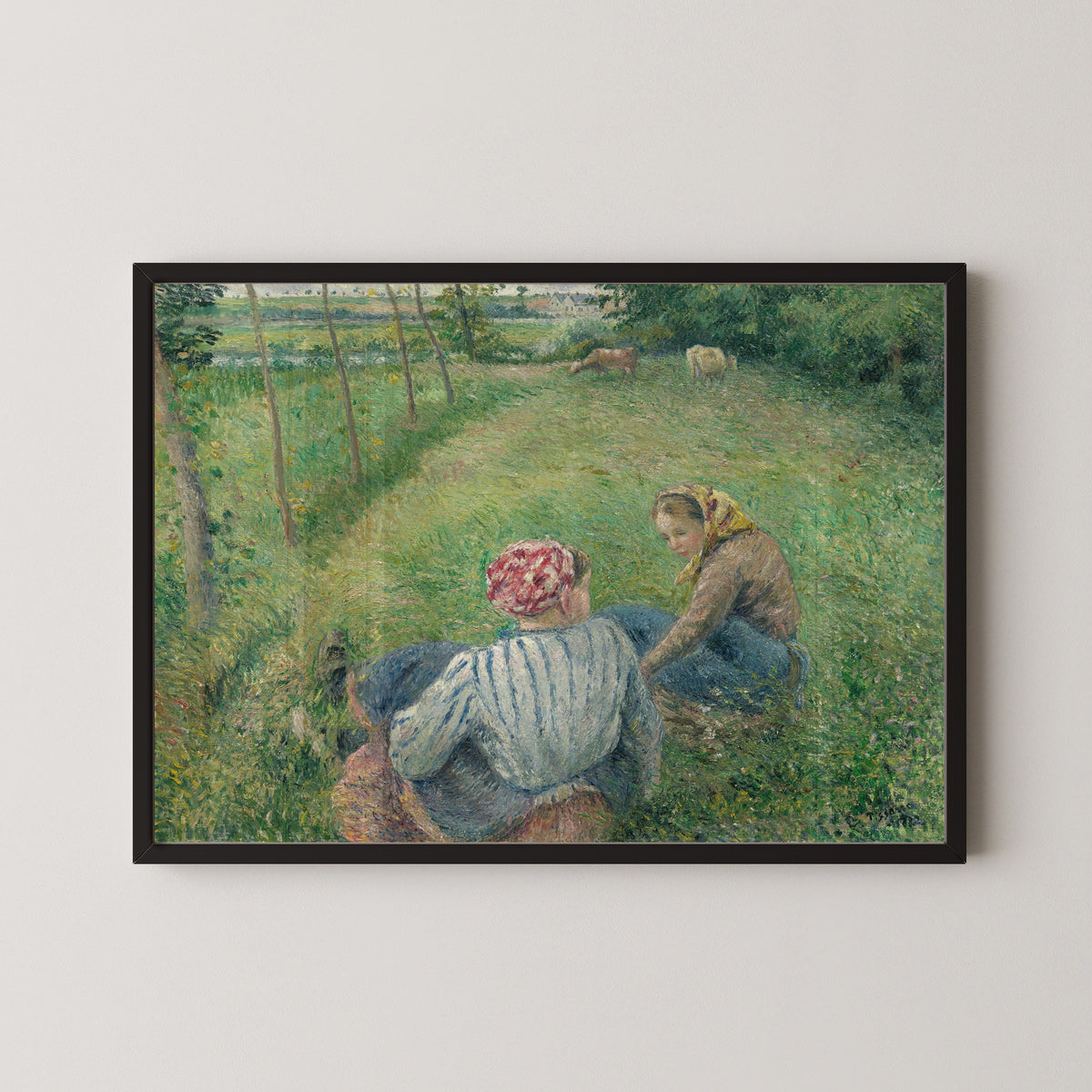 Camille Pissarro — Young Peasant Girls Resting in the Fields near Pontoise | Fine Art Print