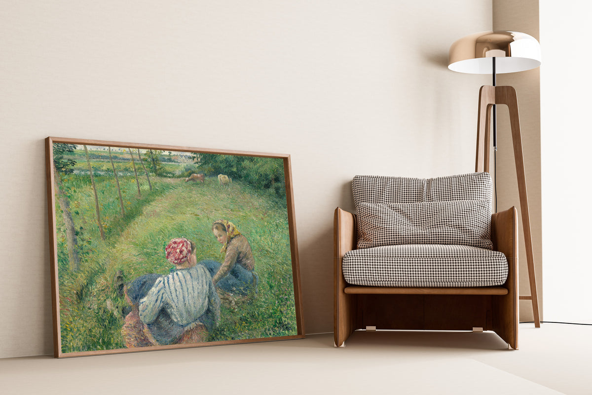 Camille Pissarro — Young Peasant Girls Resting in the Fields near Pontoise | Fine Art Print