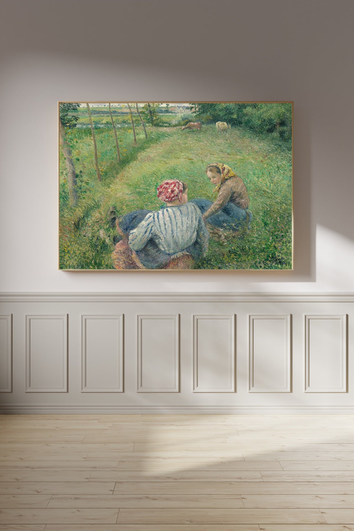 Camille Pissarro — Young Peasant Girls Resting in the Fields near Pontoise | Fine Art Print