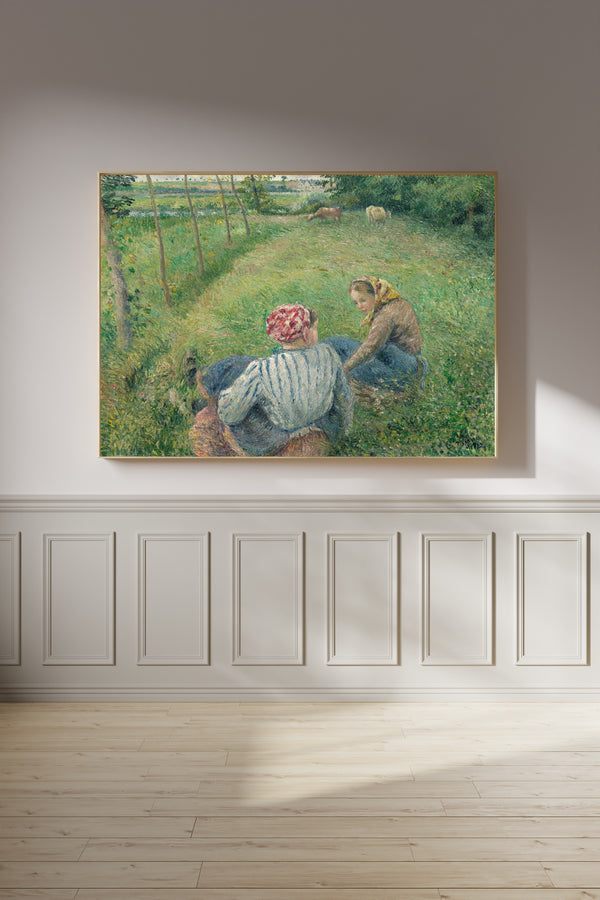 Camille Pissarro — Young Peasant Girls Resting in the Fields near Pontoise | Fine Art Print