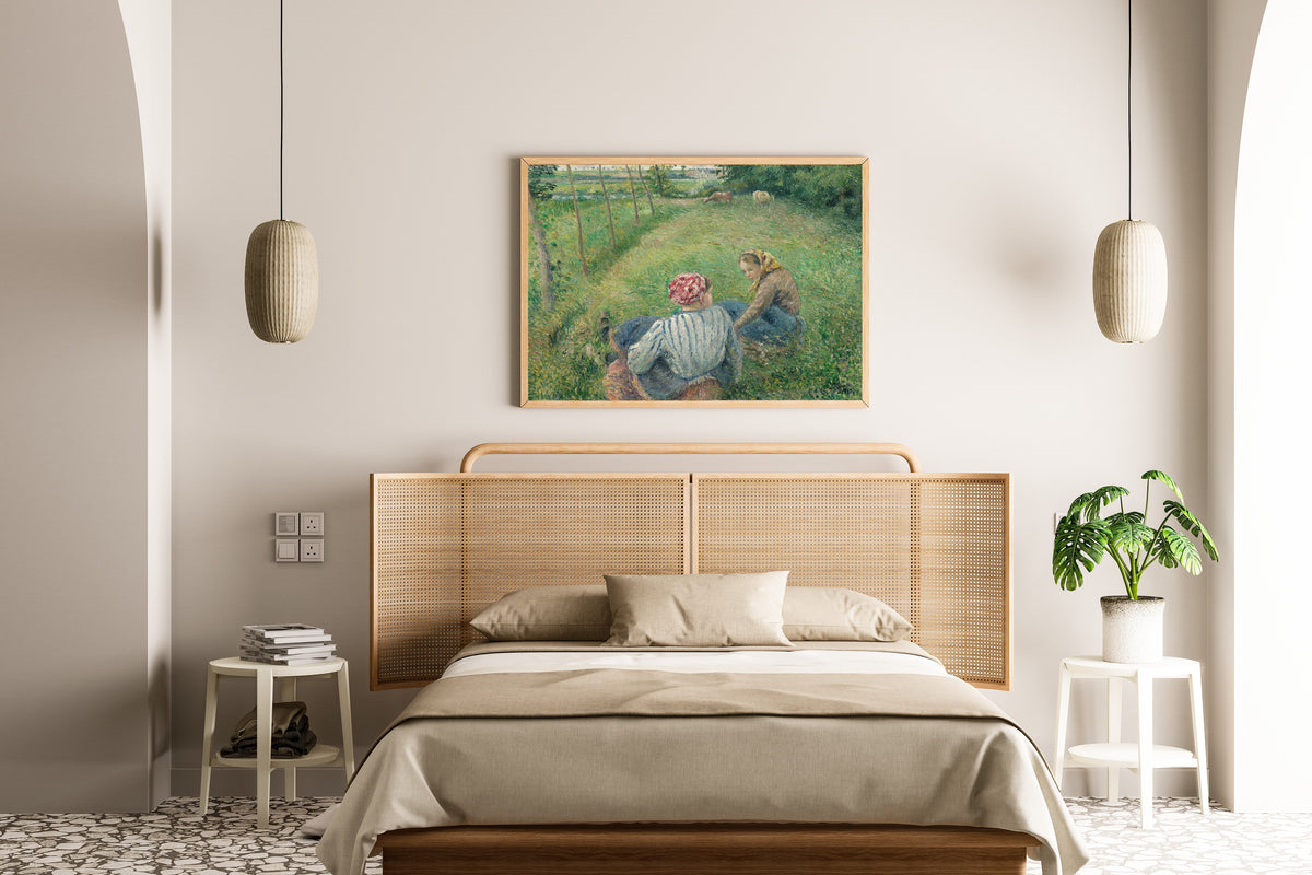 Camille Pissarro — Young Peasant Girls Resting in the Fields near Pontoise | Fine Art Print