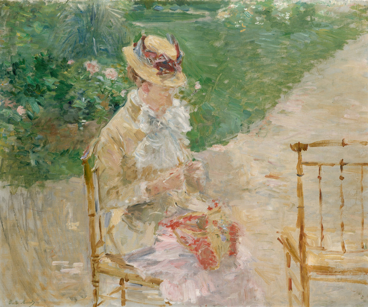 Berthe Morisot — Young Woman Knitting | Fine Art Print