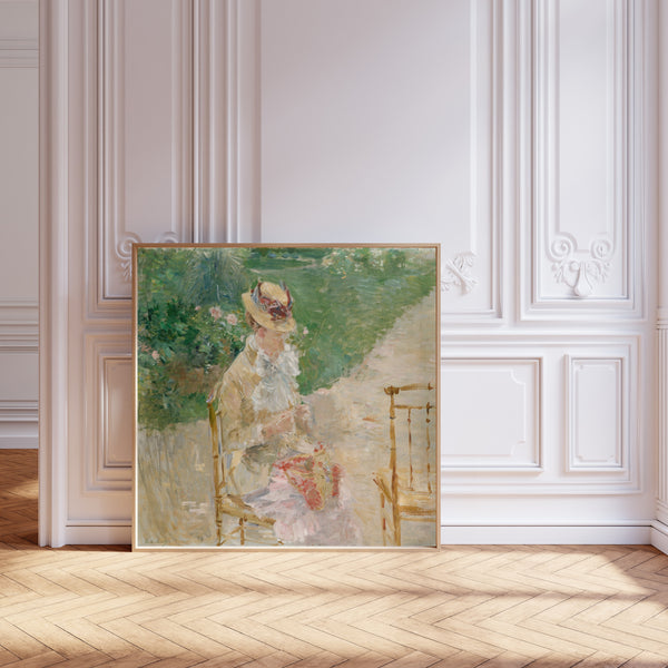 Berthe Morisot — Young Woman Knitting | Fine Art Print