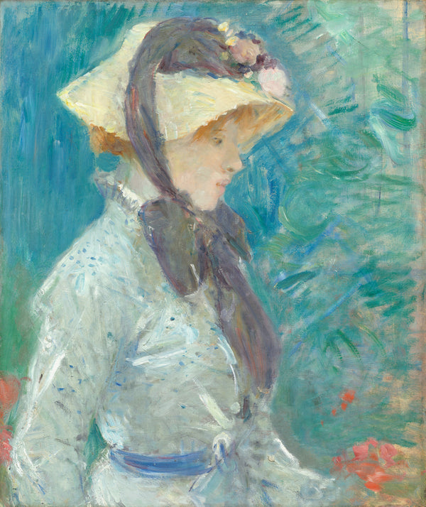 Berthe Morisot — Young Woman with a Straw Hat | Fine Art Print