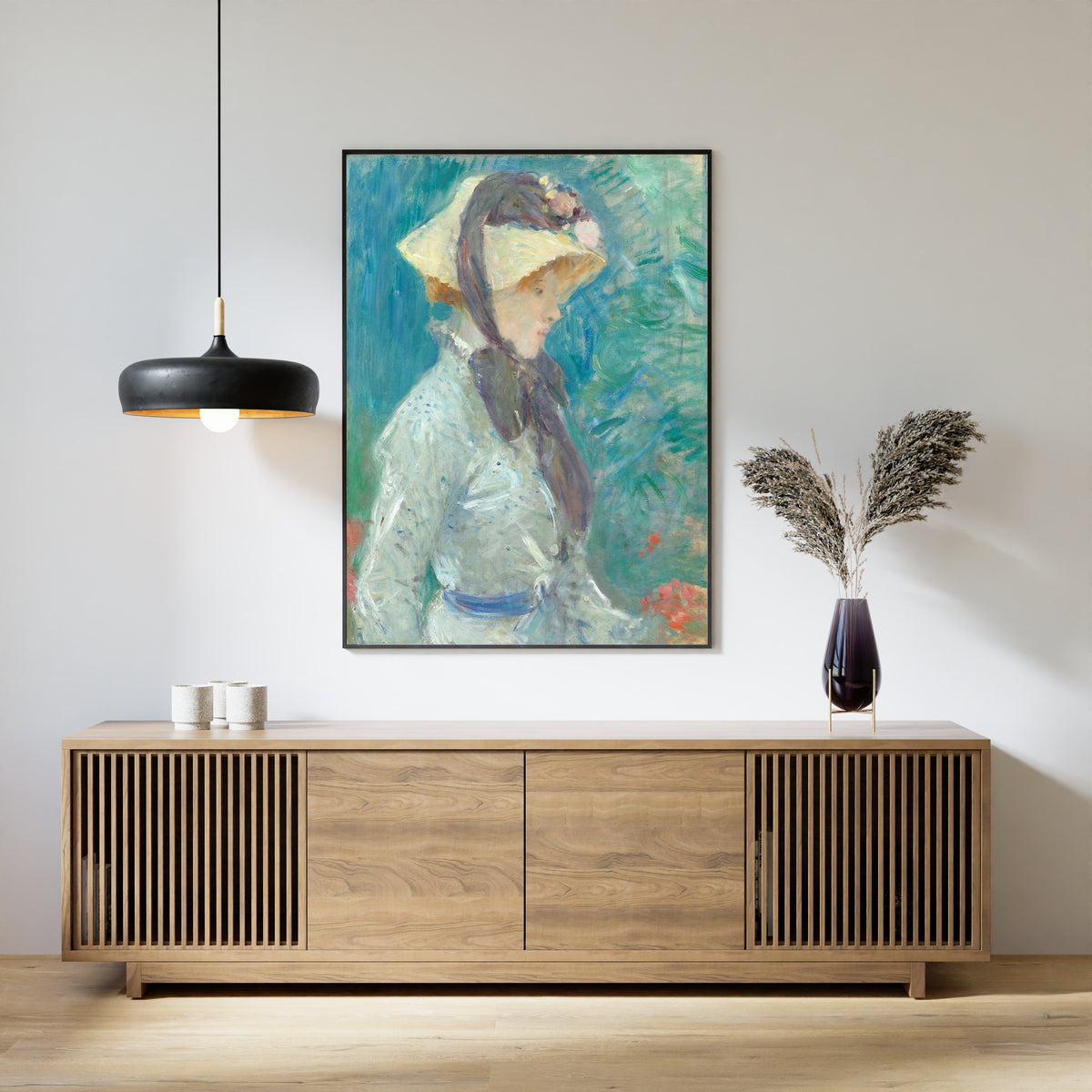 Berthe Morisot — Young Woman with a Straw Hat | Fine Art Print