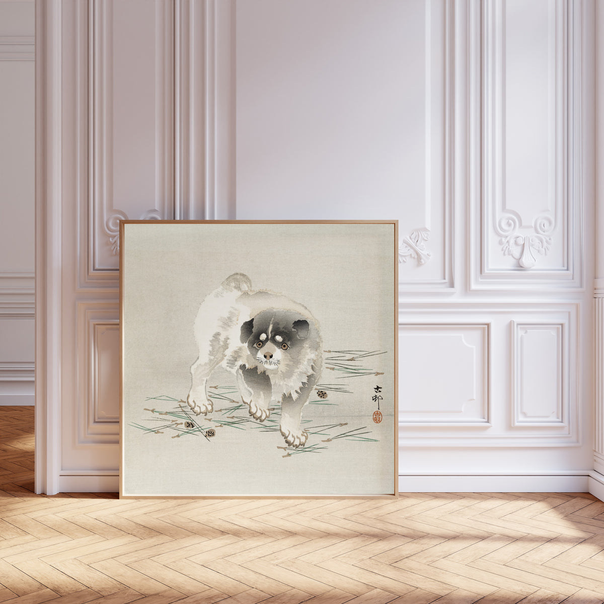 Ohara Koson — Young Dog | Japanese Bird & Flower Woodblock Print