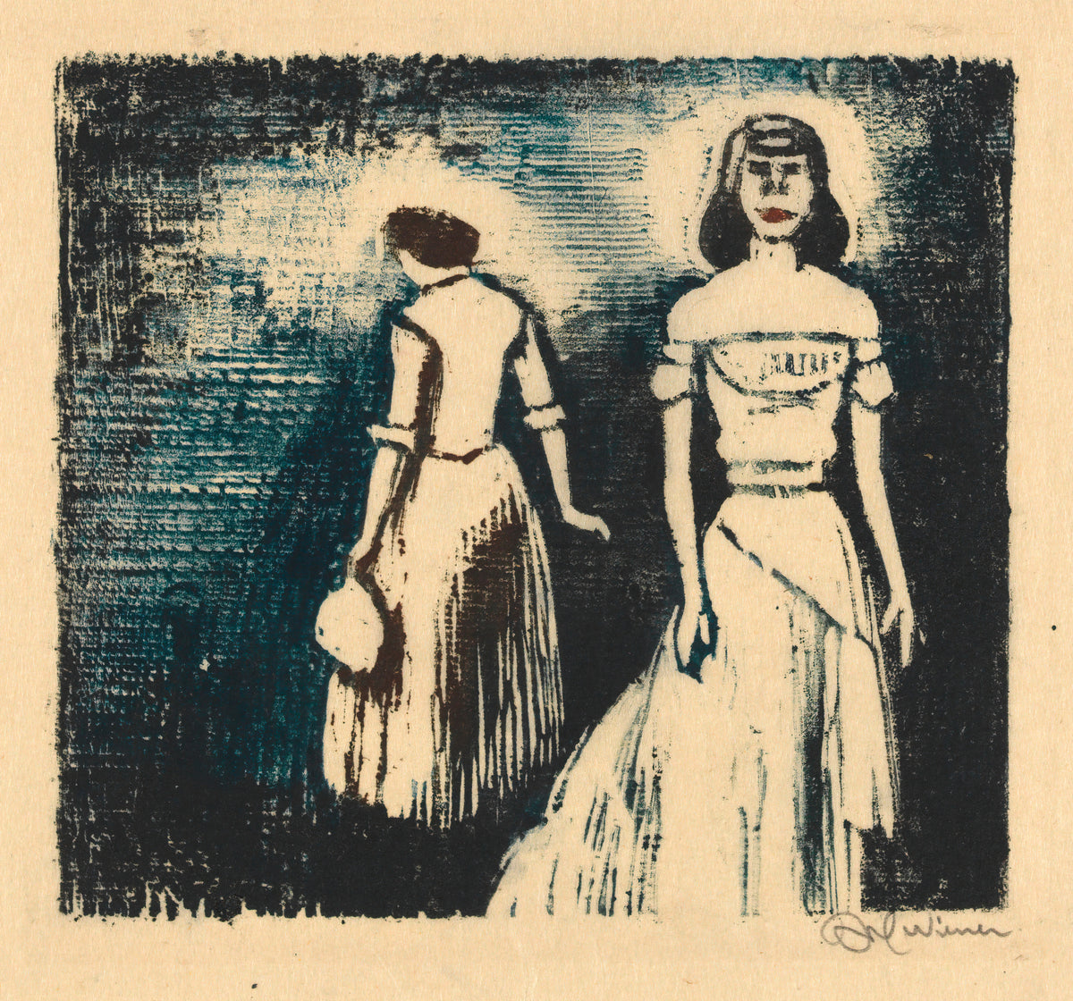 Karl Wiener — Zwei Frauen (Two Women) | Expressionist Art Print