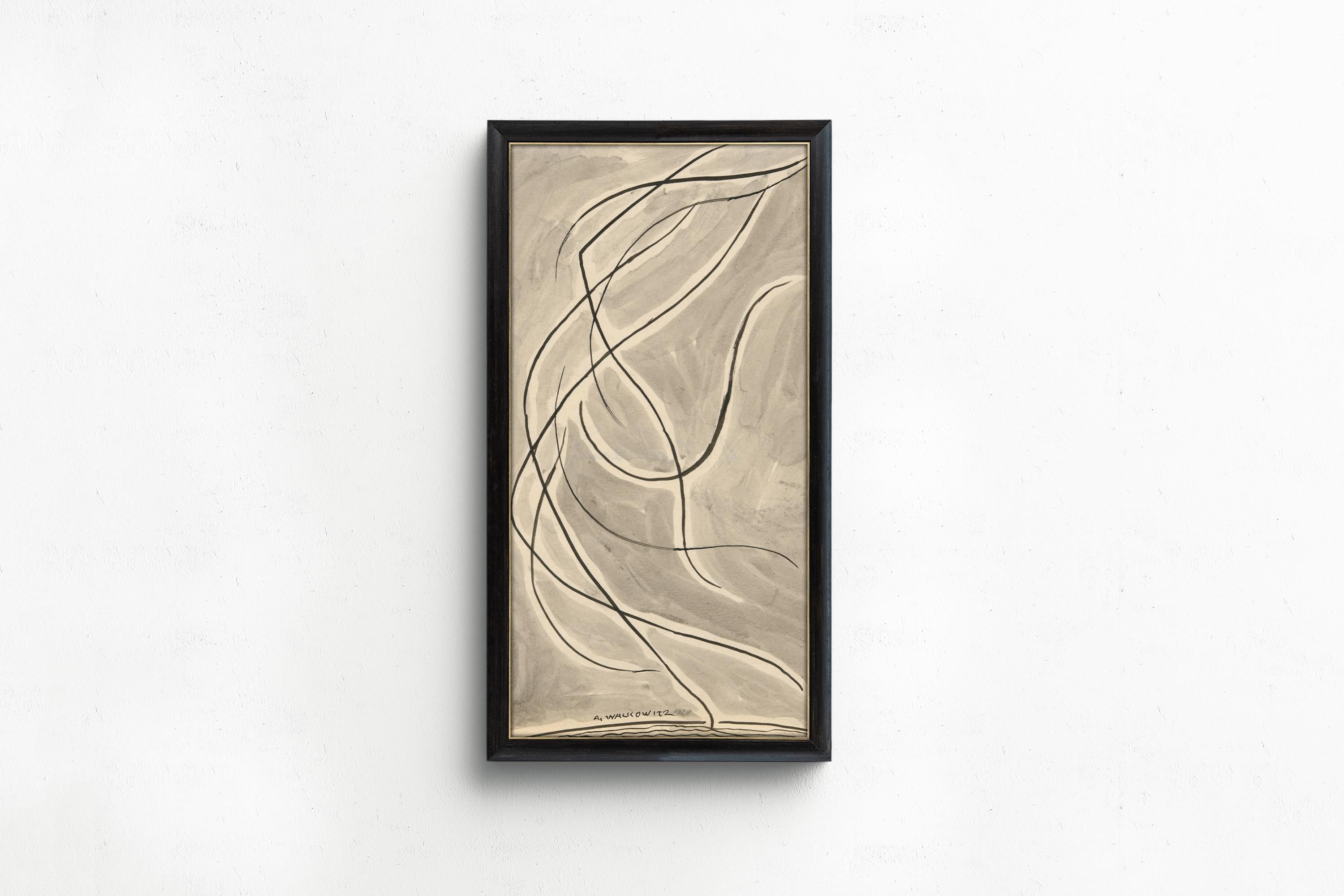 Abraham Walkowitz - Dance Abstraction (1920) | An unbelievably elegant modernist abstract line Art in beige (available framed or unframed) - 9ArtPrints